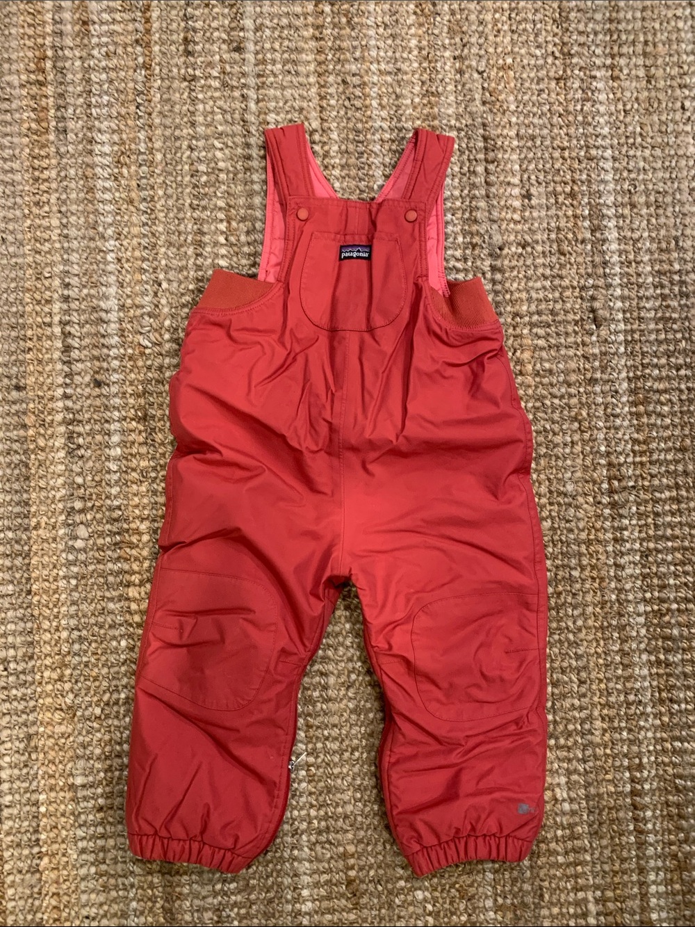 Patagonia Kids Coral-Red Waterproof Overalls